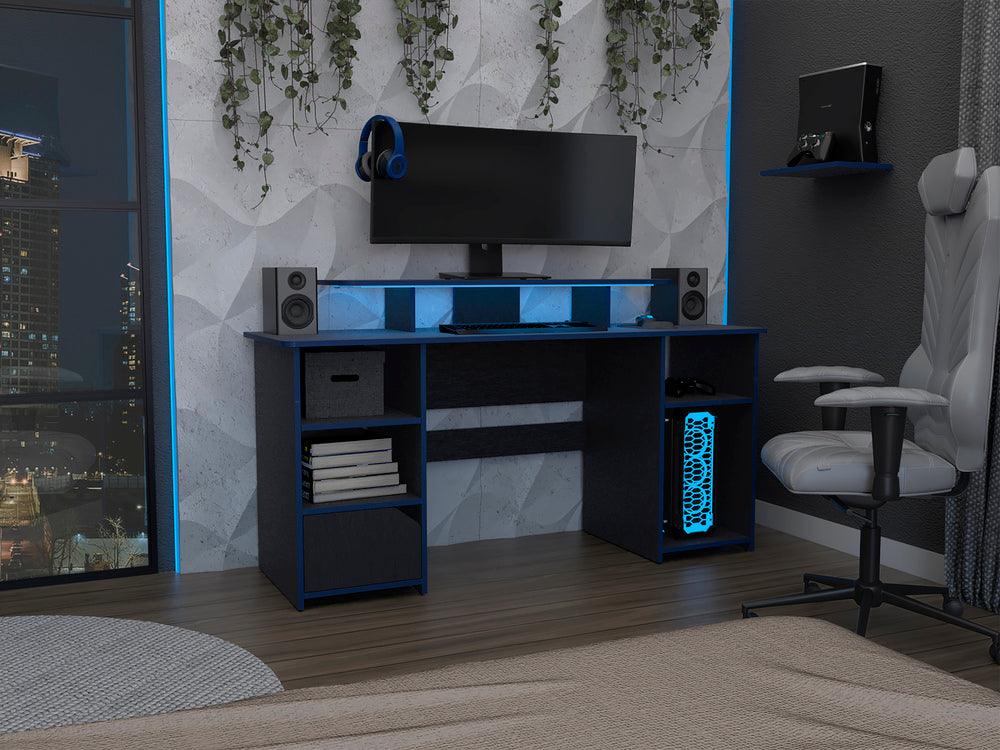 COMBO PARA OFICINA BEL, AZUL Y NEGRO, INCLUYE SILLA Y ESCRITORIO GAMER - Image 4