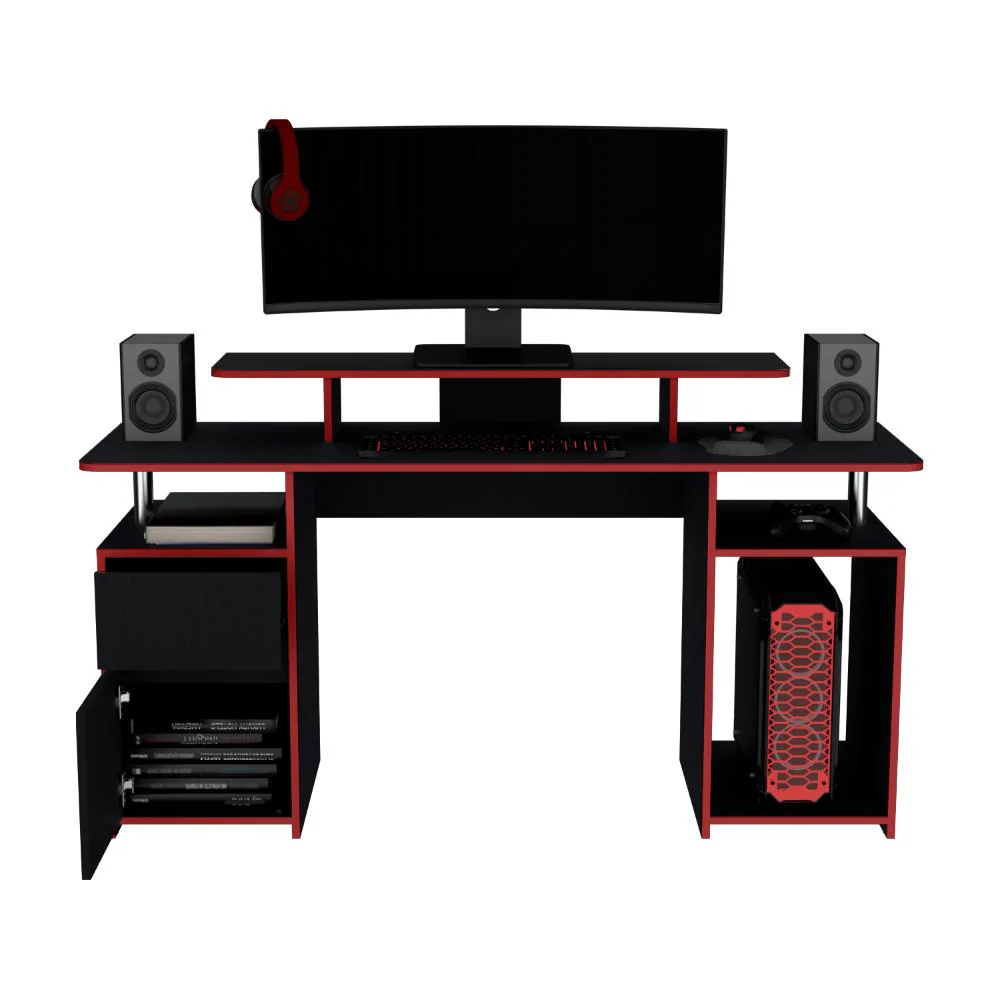COMBO PARA OFICINA GRECI, ROJO Y NEGRO, INCLUYE SILLA Y ESCRITORIO GAMER - Image 3