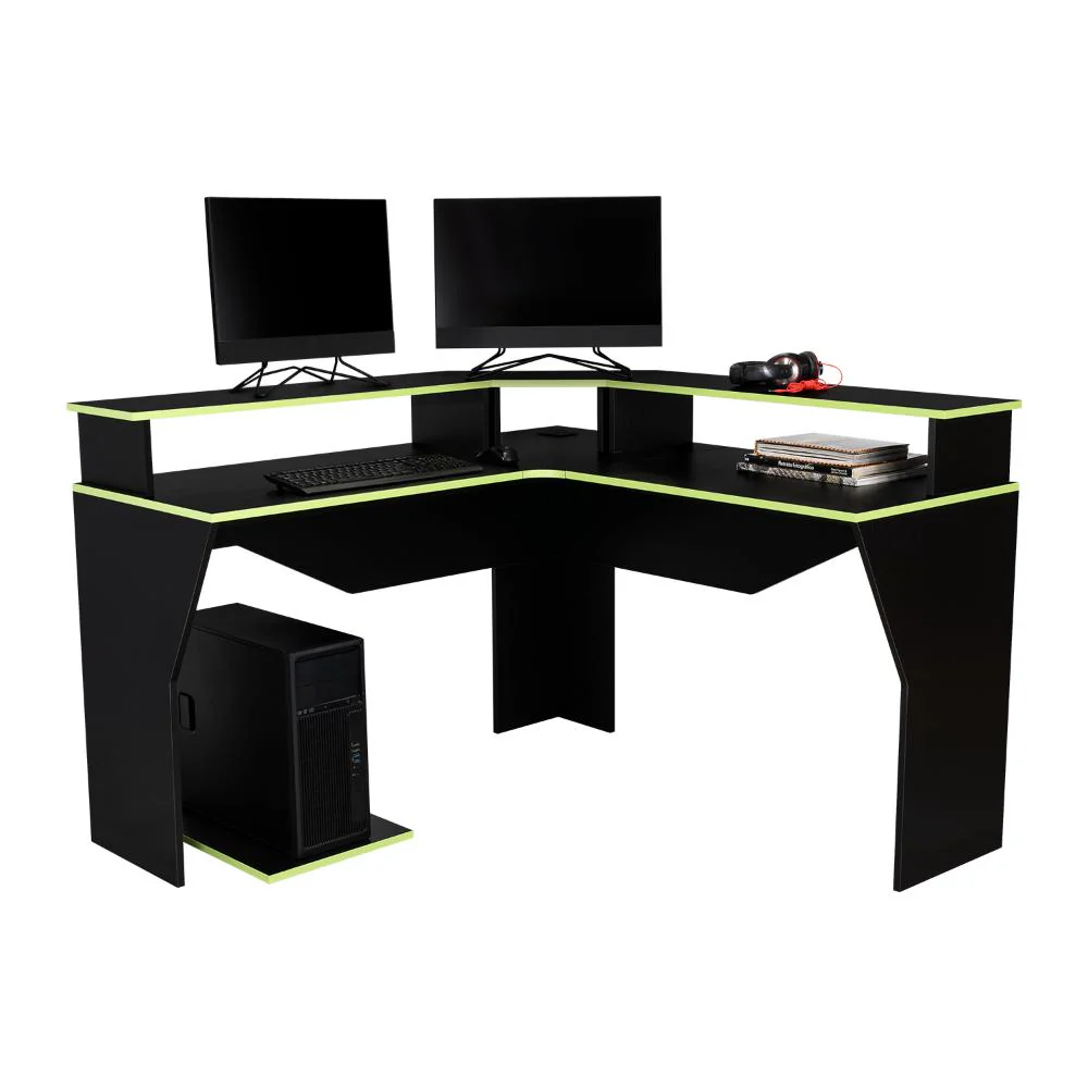 COMBO PARA OFICINA VITORINO, VERDE Y NEGRO, INCLUYE SILLA Y ESCRITORIO GAMER - Image 2