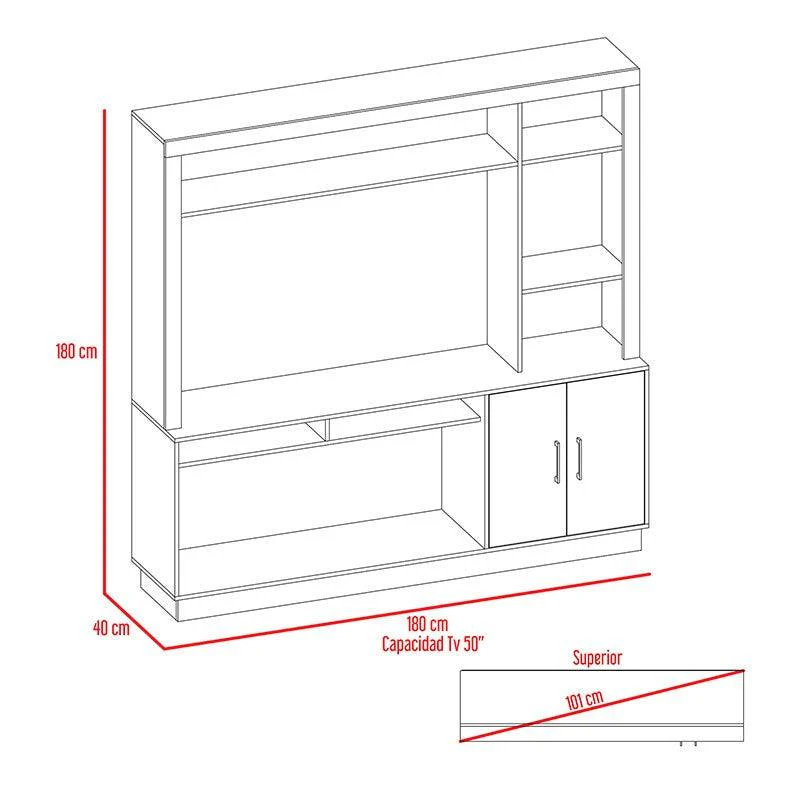 COMBO PARA SALA AZUFRAL, INCLUYE MESA PARA TV Y REPISAS - Image 4