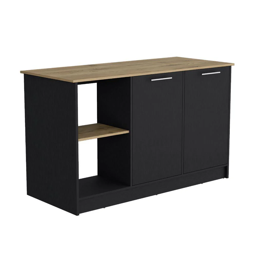 BARRA DE COCINA SAMARA, WENGUE Y MACADAMIA, CON TRES ENTREPAÑOS ZF - Image 6