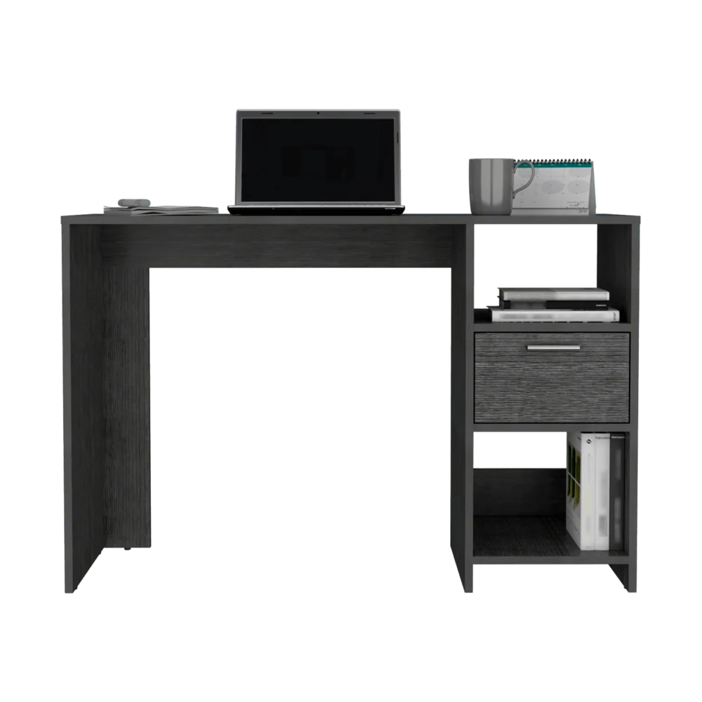 ESCRITORIO MALASIA, GRIS, CON UN CAJÓN ARCHIVADOR Y DOS ENTREPAÑOS ZF - Image 4