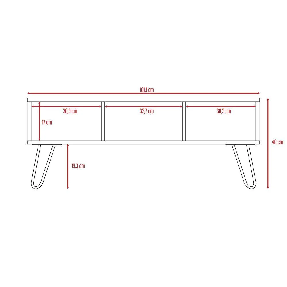 MESA DE CENTRO LARA, CAFÉ CLARO, CON AMPLIO ESPACIO Y PATAS DE ACERO - Image 10