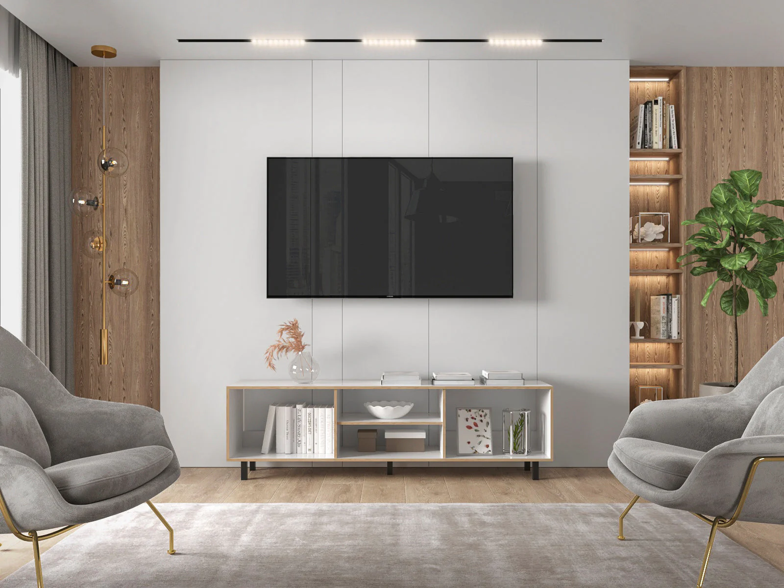 COPIA DE MESA PARA TV TUNEZ BLANCO Y CAFÉ CLARO PARA TELEVISOR HASTA 70 PULGADAS