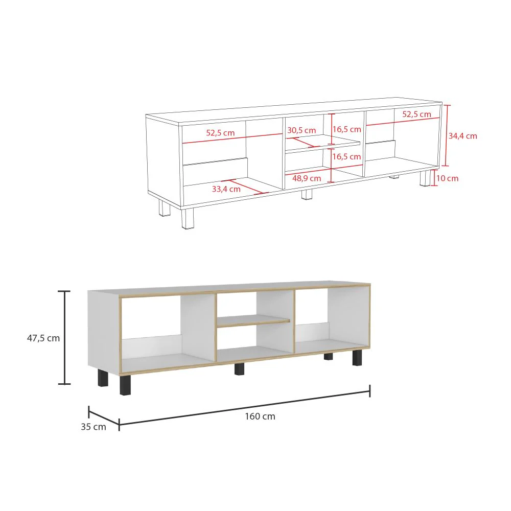 COPIA DE MESA PARA TV TUNEZ BLANCO Y CAFÉ CLARO PARA TELEVISOR HASTA 70 PULGADAS - Image 10