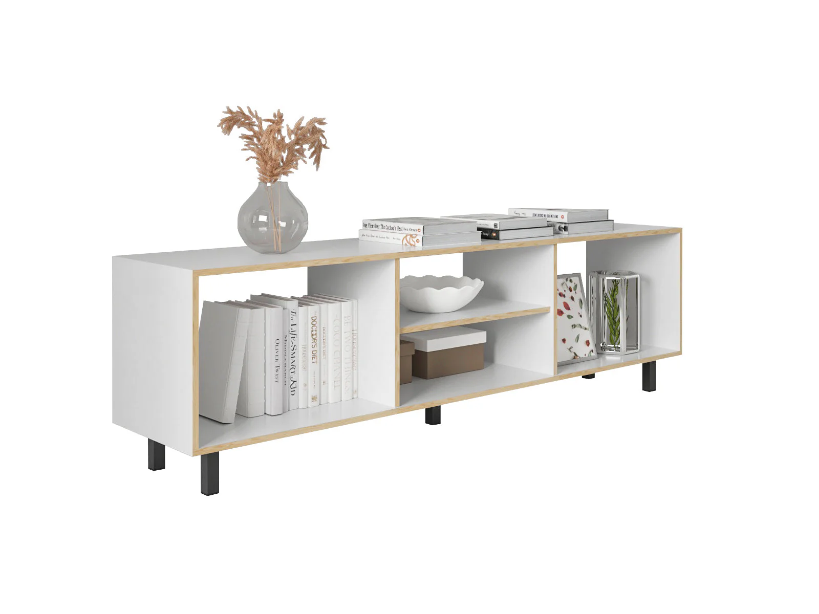 COPIA DE MESA PARA TV TUNEZ BLANCO Y CAFÉ CLARO PARA TELEVISOR HASTA 70 PULGADAS - Image 5