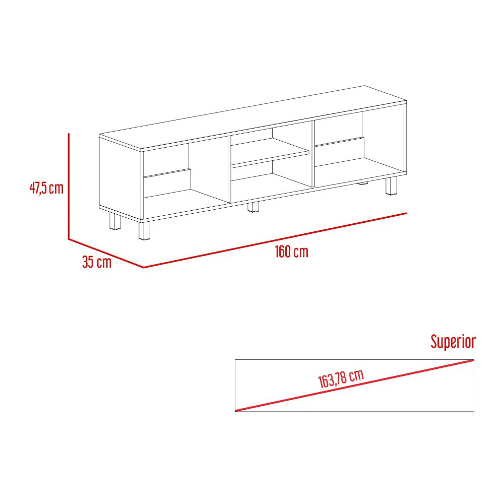 COPIA DE MESA PARA TV TUNEZ BLANCO Y CAFÉ CLARO PARA TELEVISOR HASTA 70 PULGADAS - Image 8