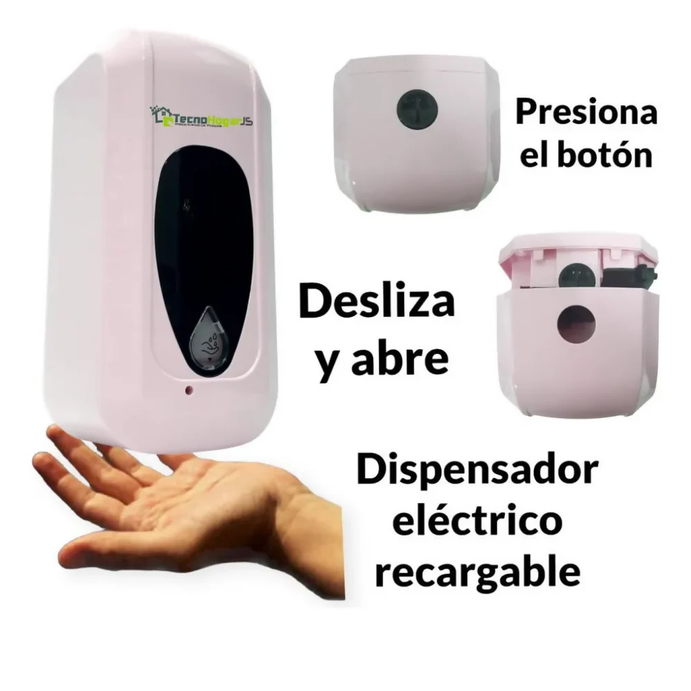 DISPENSADOR JABÓN LÍQUIDO GEL SHAMPOO RECARGABLE SENSOR BLANCO - Image 5