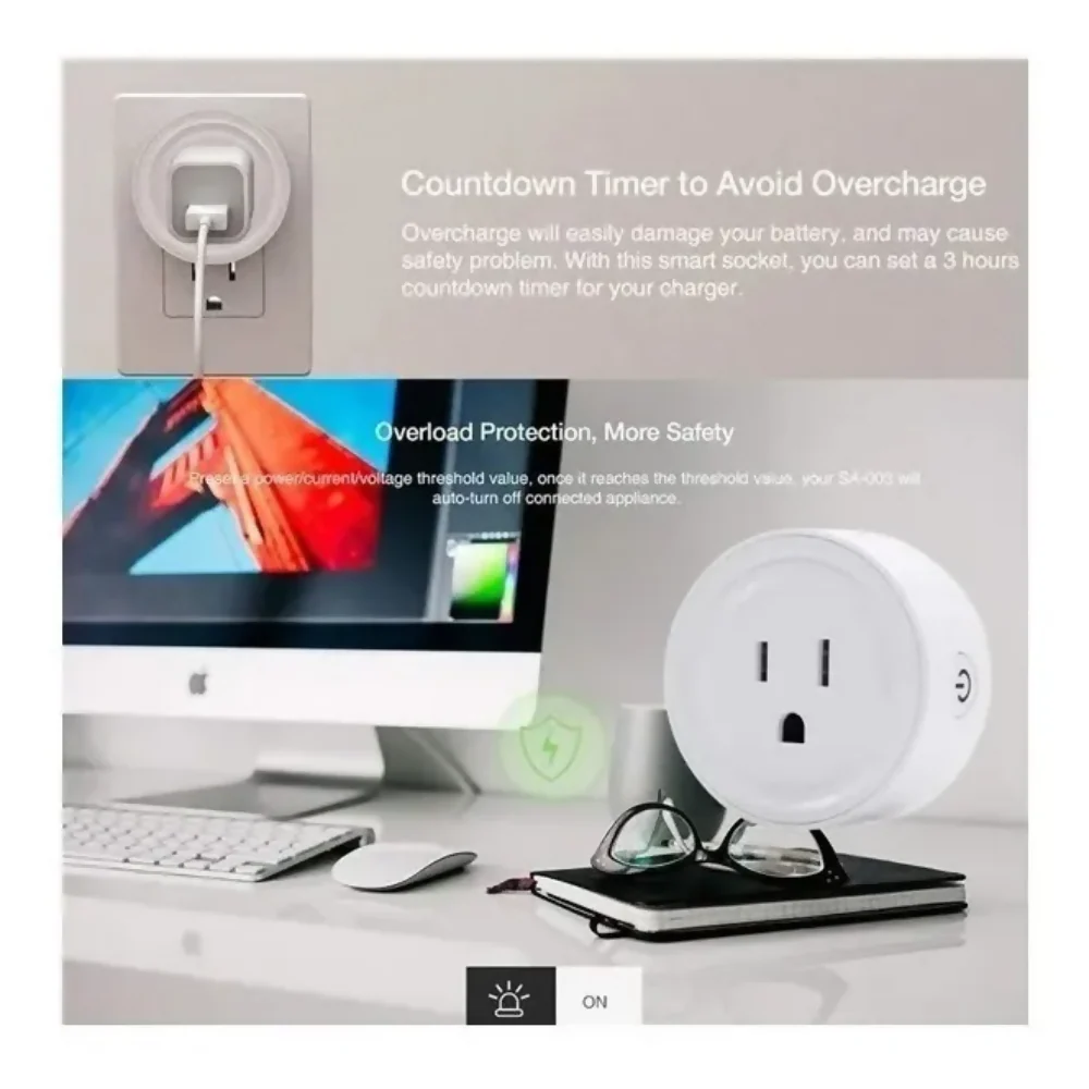 ENCHUFE INTELIGENTE TECNOHOGARJS ALEXA TUYA WIFI BLANCO ASISTENTE VIRTUAL - Image 2