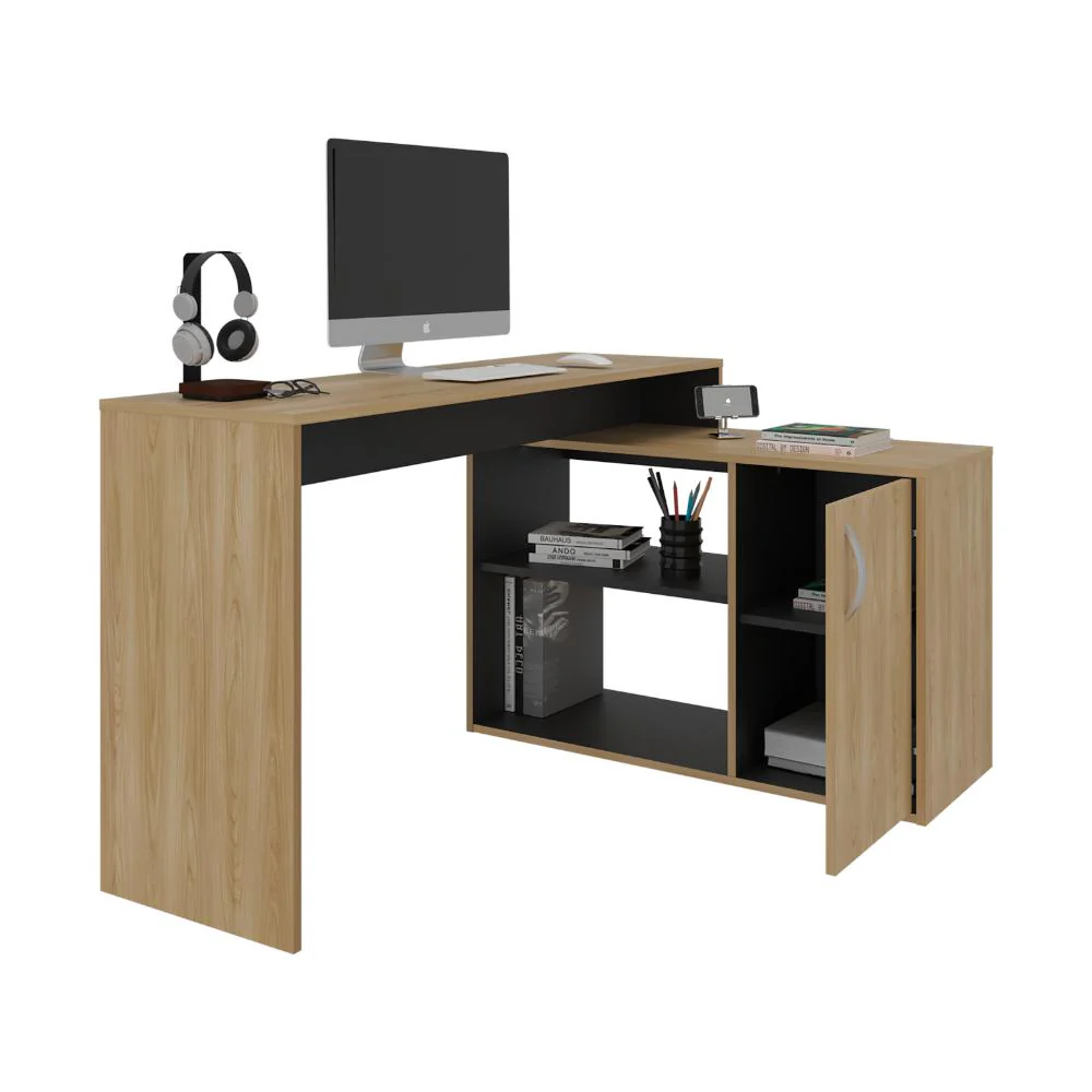 ESCRITORIO AXIS ECO, FRESNO EUROPEO Y WENGUE, CON AMPLIO ESPACIO DE TRABAJO - Image 2