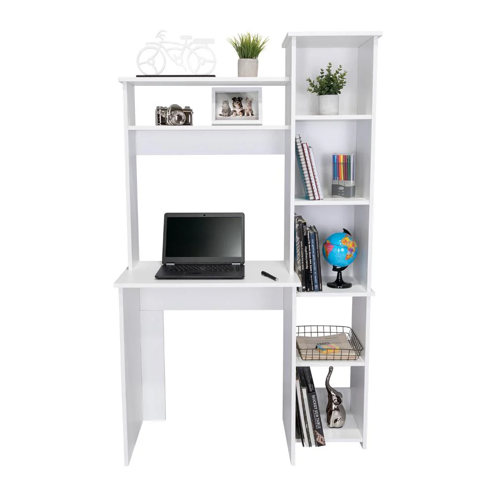 ESCRITORIO CERÍN, BLANCO, CON SEIS ENTREPAÑOS Y GRAN ESPACIO DE ALMACENAMIENTO ZF - Image 2