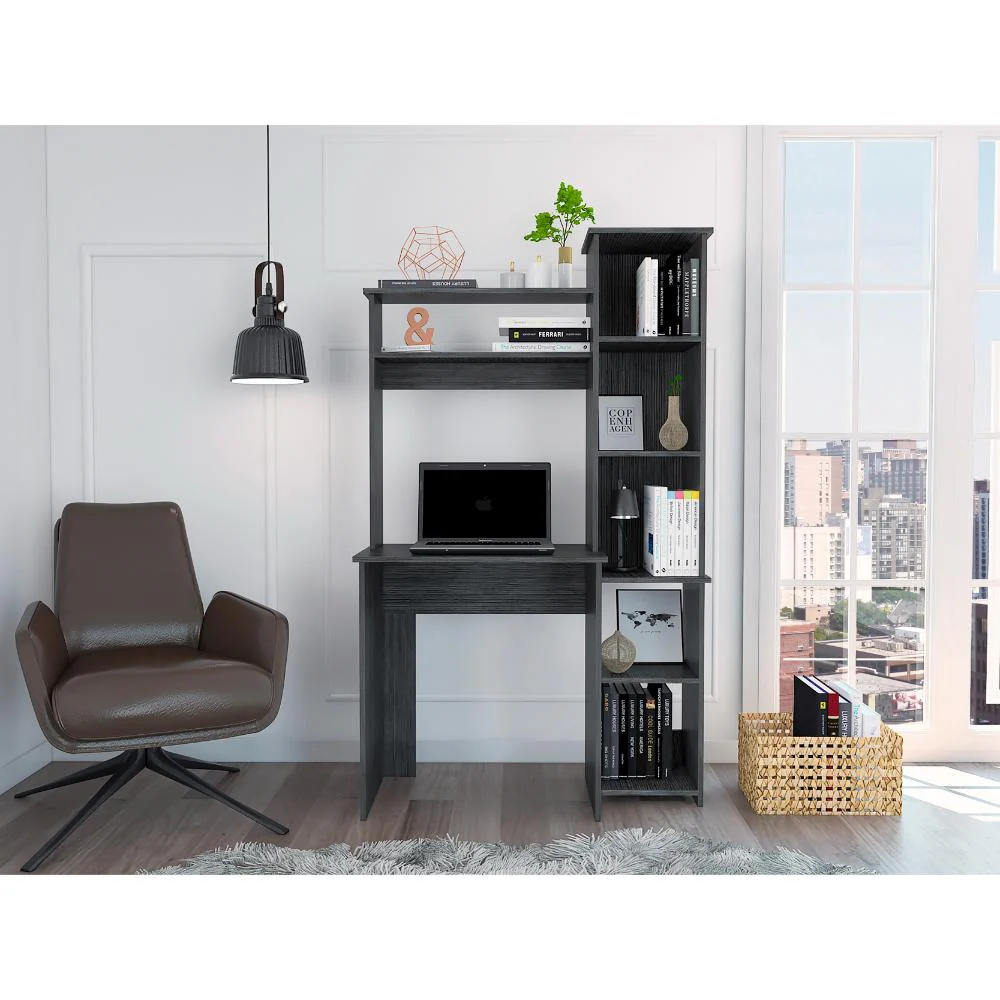 ESCRITORIO CLAUS, GRIS, CON SEIS ENTREPAÑOS Y GRAN ESPACIO DE ALMACENAMIENTO ZF - Image 3