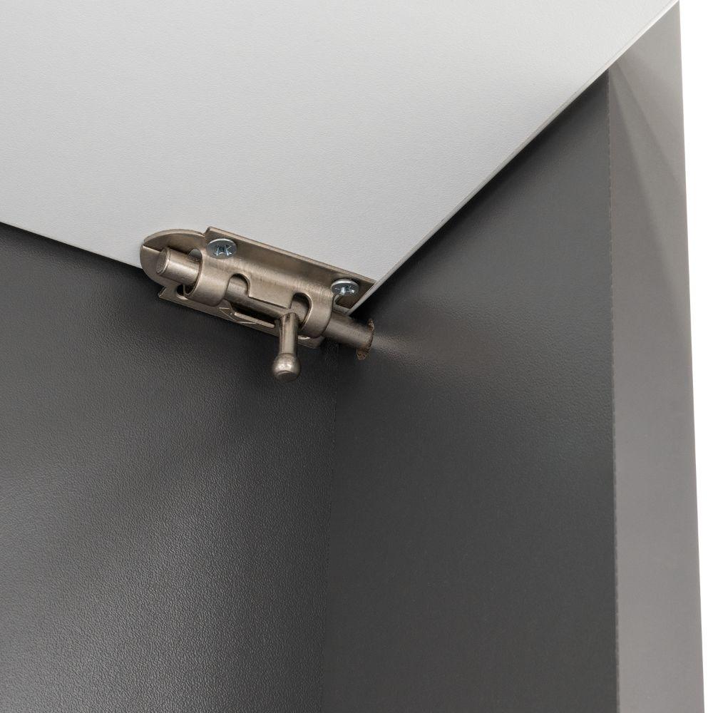 ESCRITORIO COLGANTE CONGO, PLATA OSCURO Y BLANCO, CON ESPACIO PARA ARTĂCULOS DE ESTUDIO - Image 13