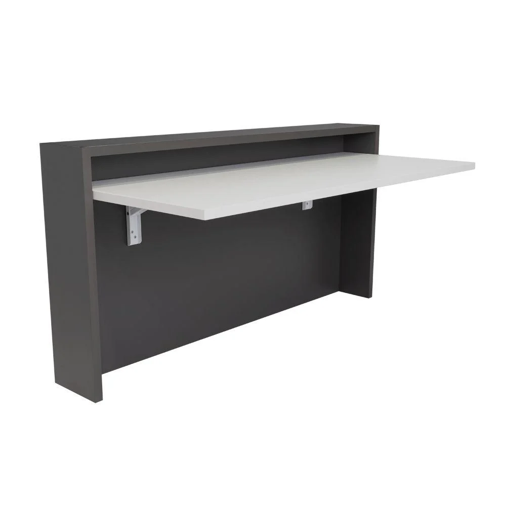 ESCRITORIO COLGANTE CONGO, PLATA OSCURO Y BLANCO, CON ESPACIO PARA ARTĂCULOS DE ESTUDIO - Image 7
