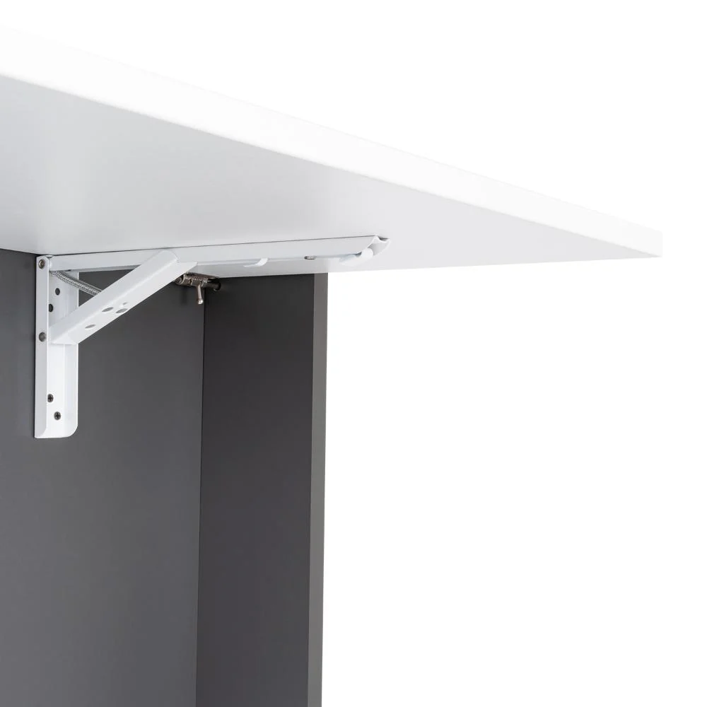 ESCRITORIO COLGANTE FRELLO, PLATA OSCURO Y BLANCO, CON ESPACIO PARA ARTÍCULOS DE ESTUDIO - Image 11