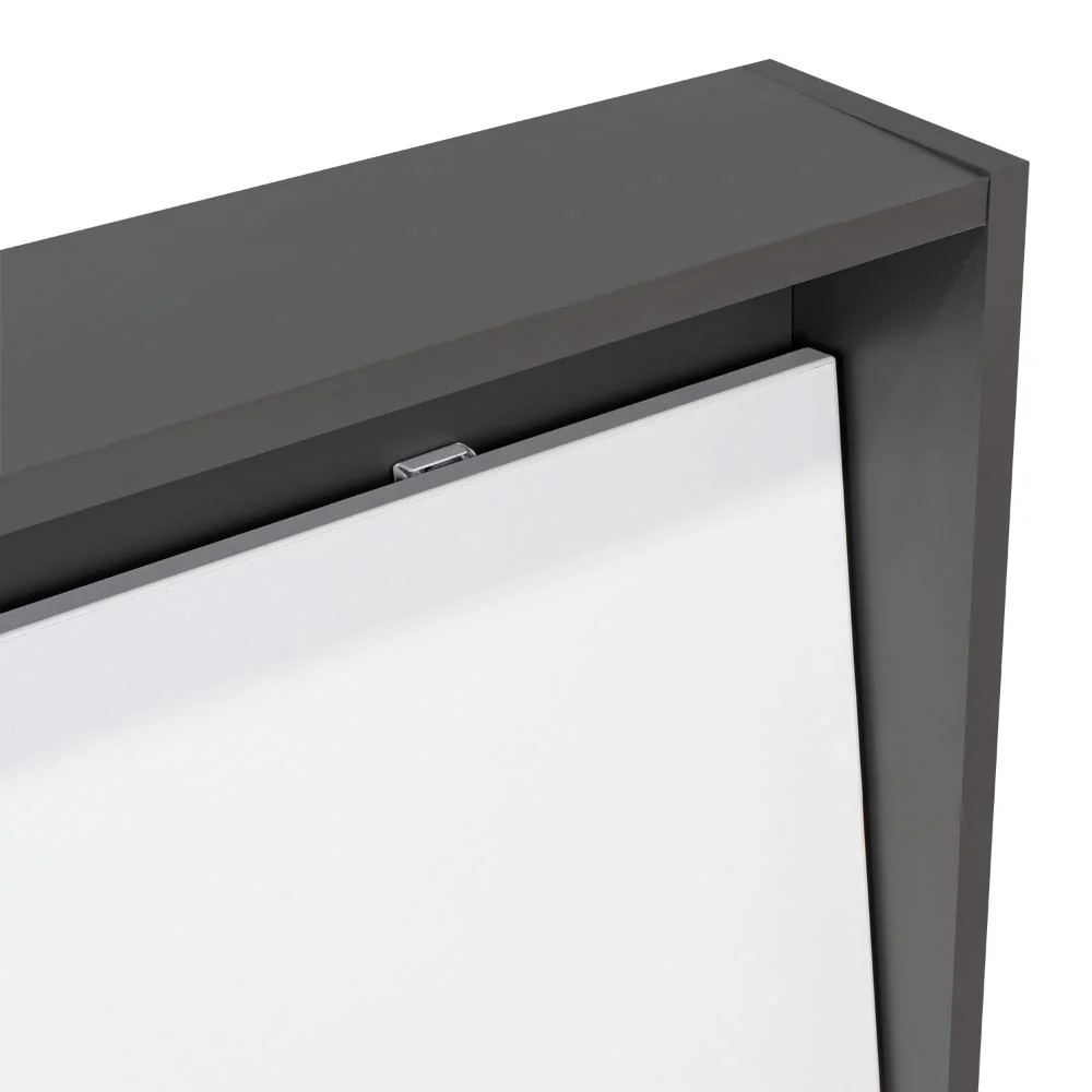 ESCRITORIO COLGANTE FRELLO, PLATA OSCURO Y BLANCO, CON ESPACIO PARA ARTÍCULOS DE ESTUDIO - Image 9