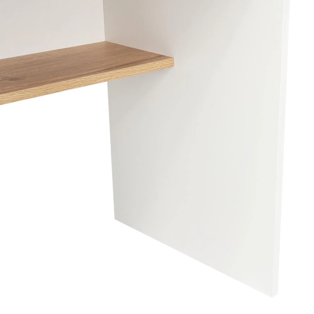 ESCRITORIO, COLIMA, BLANCO Y CAFÉ CLARO, CON ENTREPAÑOS Y CAJON - Image 11