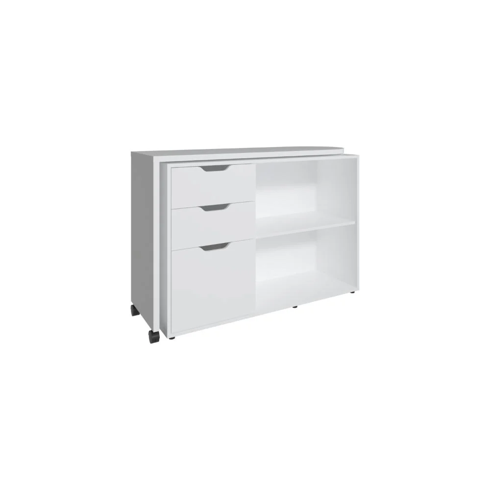 Escritorio En L , Blanco Duqueza, con Rodachines Para Fácil Desplazamiento ZF - Image 5