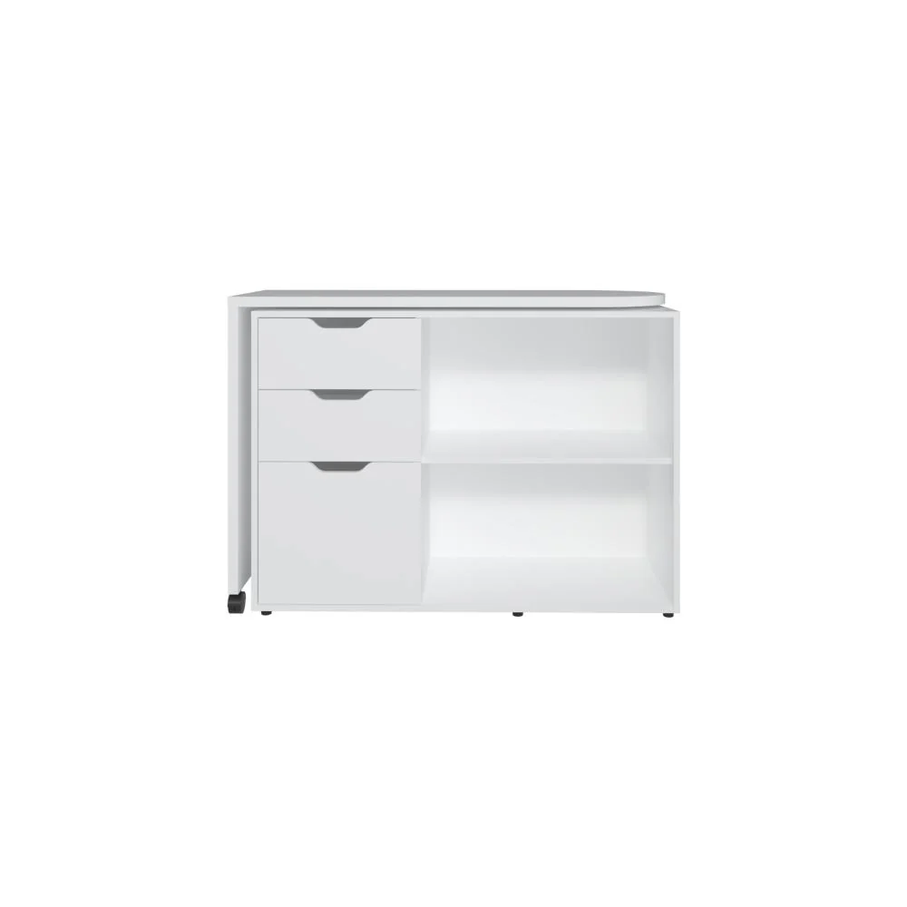 Escritorio En L , Blanco Duqueza, con Rodachines Para Fácil Desplazamiento ZF - Image 6