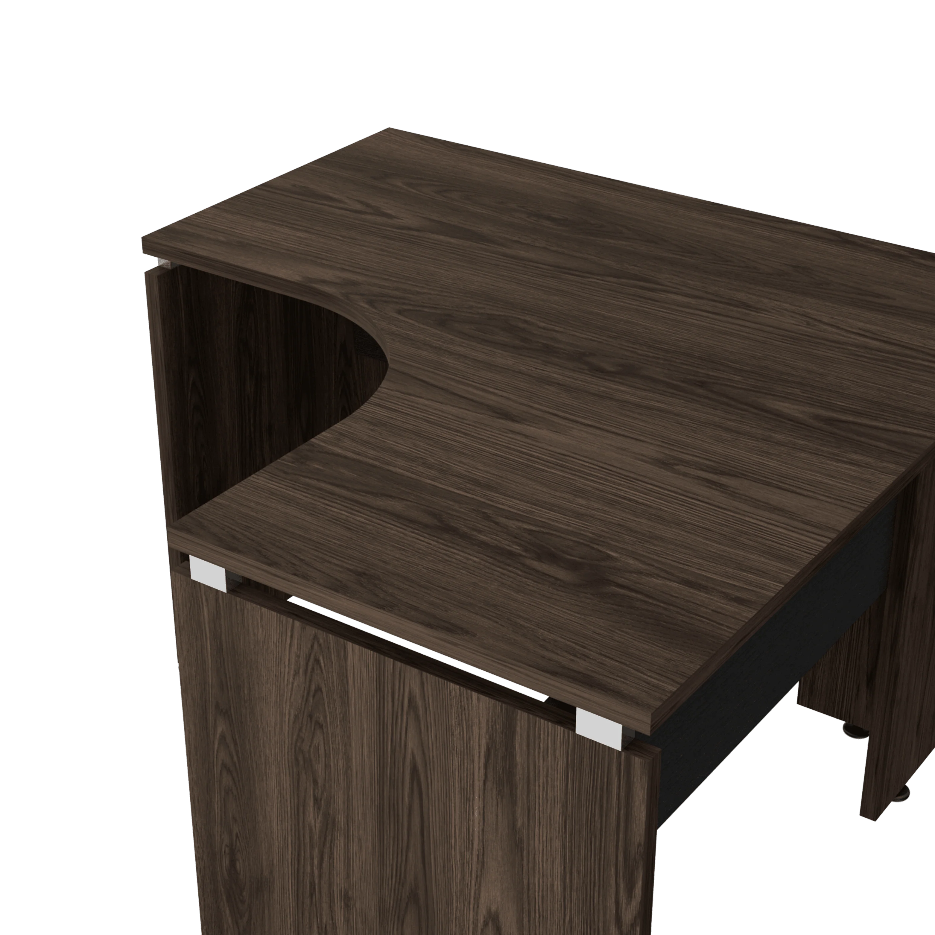 ESCRITORIO EN L CONCEPT, CHOCOLATE Y WENGUE, CON AMPLIA SUPERFICE - Image 9