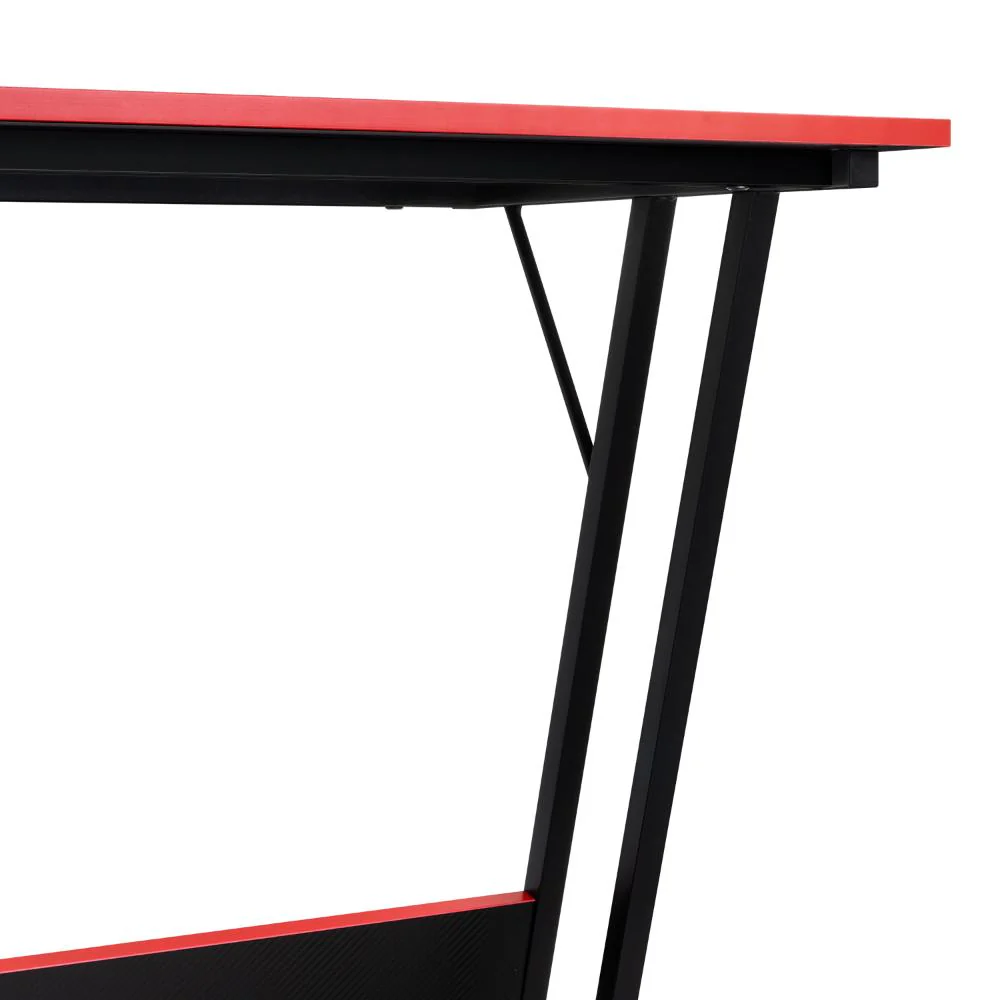 ESCRITORIO GAMER EN L, NEGRO Y ROJO, CUENTA CON ESPACIO PARA MAS DE UNA PANTALLA - Image 10