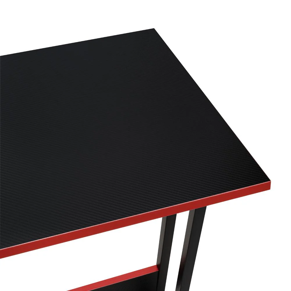 ESCRITORIO GAMER EN L, NEGRO Y ROJO, CUENTA CON ESPACIO PARA MAS DE UNA PANTALLA - Image 12