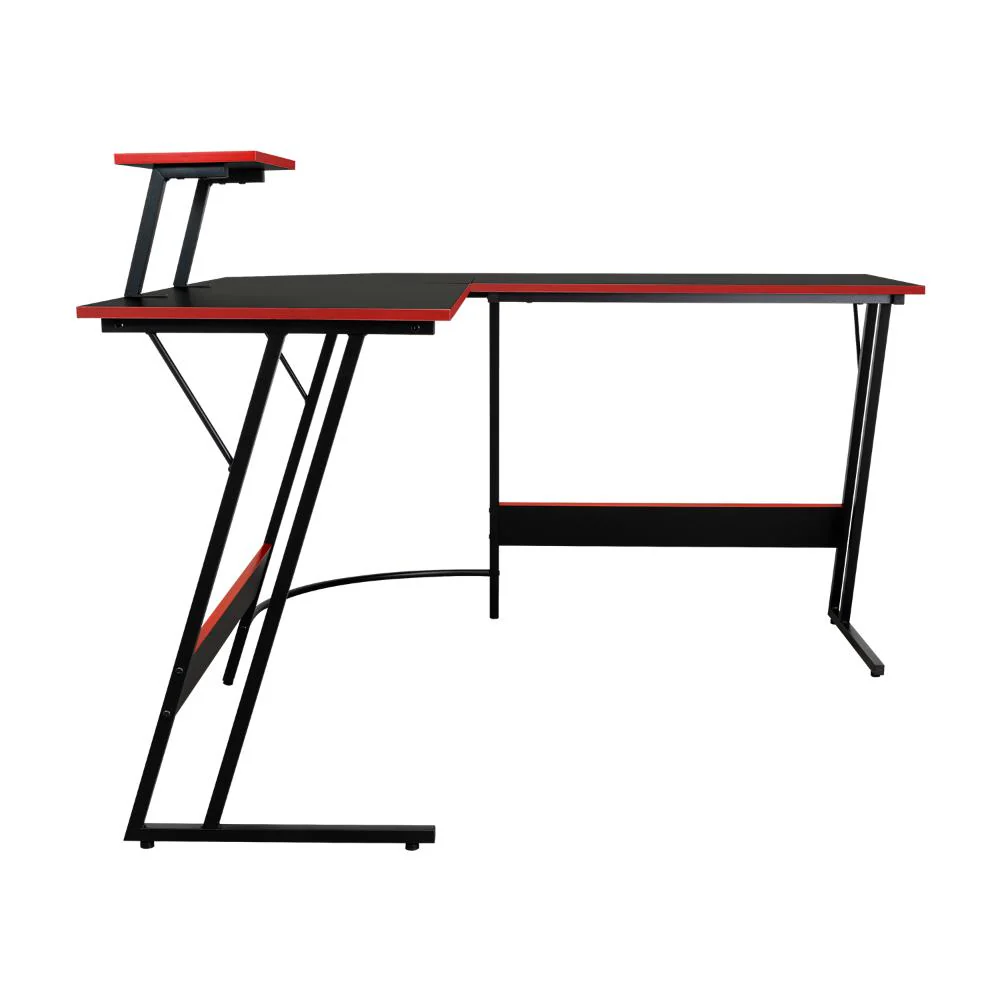 ESCRITORIO GAMER EN L, NEGRO Y ROJO, CUENTA CON ESPACIO PARA MAS DE UNA PANTALLA - Image 6