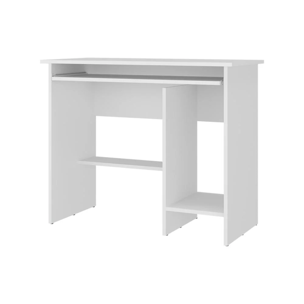 Escritorio Hartland, Kronos Blanco,  con dos entrepaños y bandeja extraíble ZF - Image 6