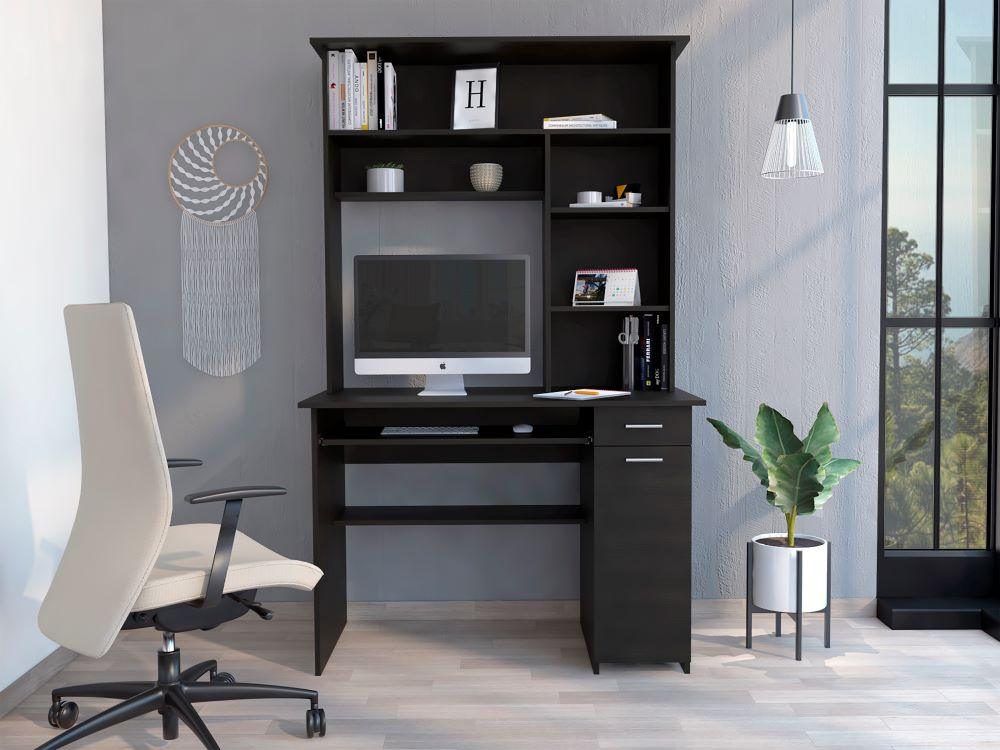 ESCRITORIO HUCTH, WENGUE, CON UNA CAJÓN DESLIZABLE Y PUERTA BATIENTE - Image 3
