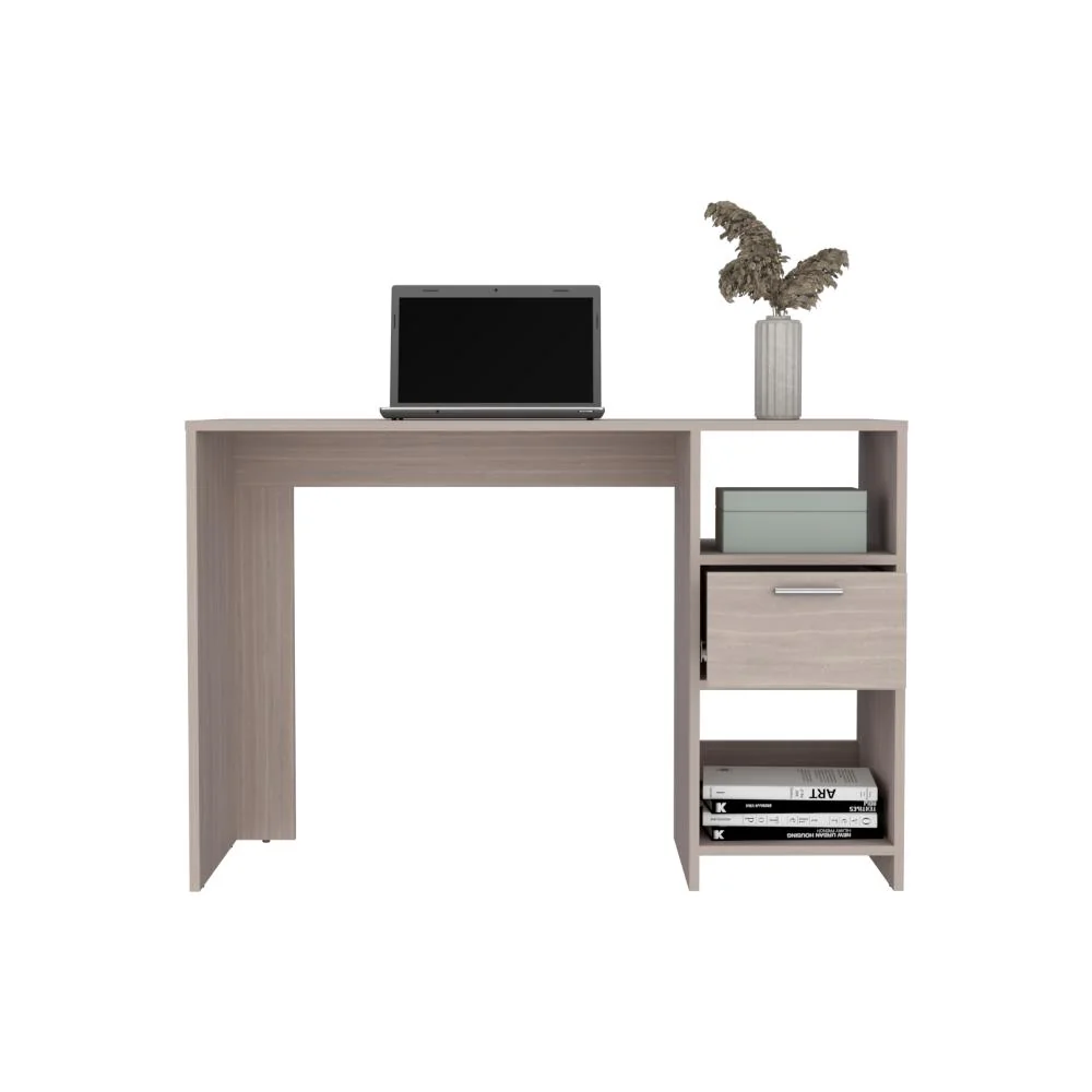 ESCRITORIO MALASIA, BARDOLINO, CON UN CAJÓN ARCHIVADOR Y DOS ENTREPAÑOS - Image 2