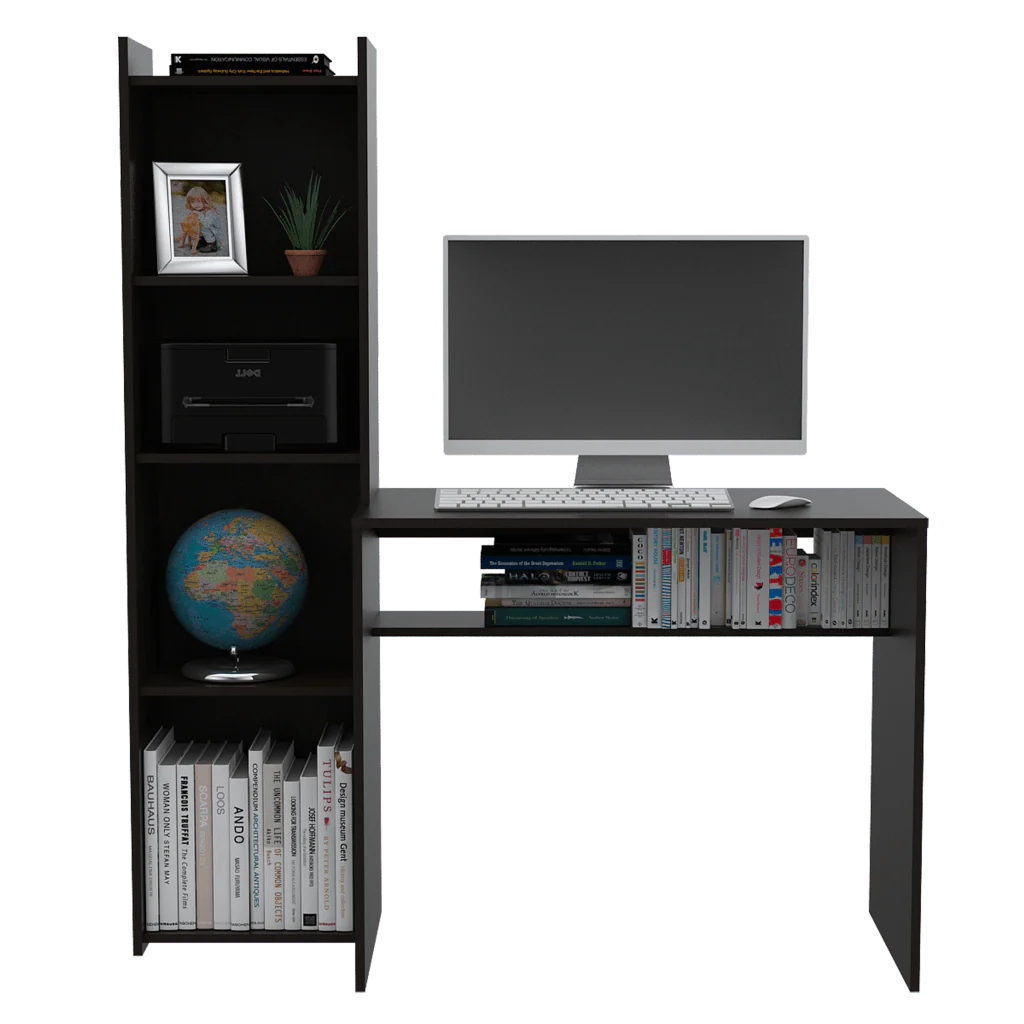 ESCRITORIO NURKIA, WENGUE, CON ESPACIO PARA UBICAR LIBROS Y DECORACIÓN - Image 2