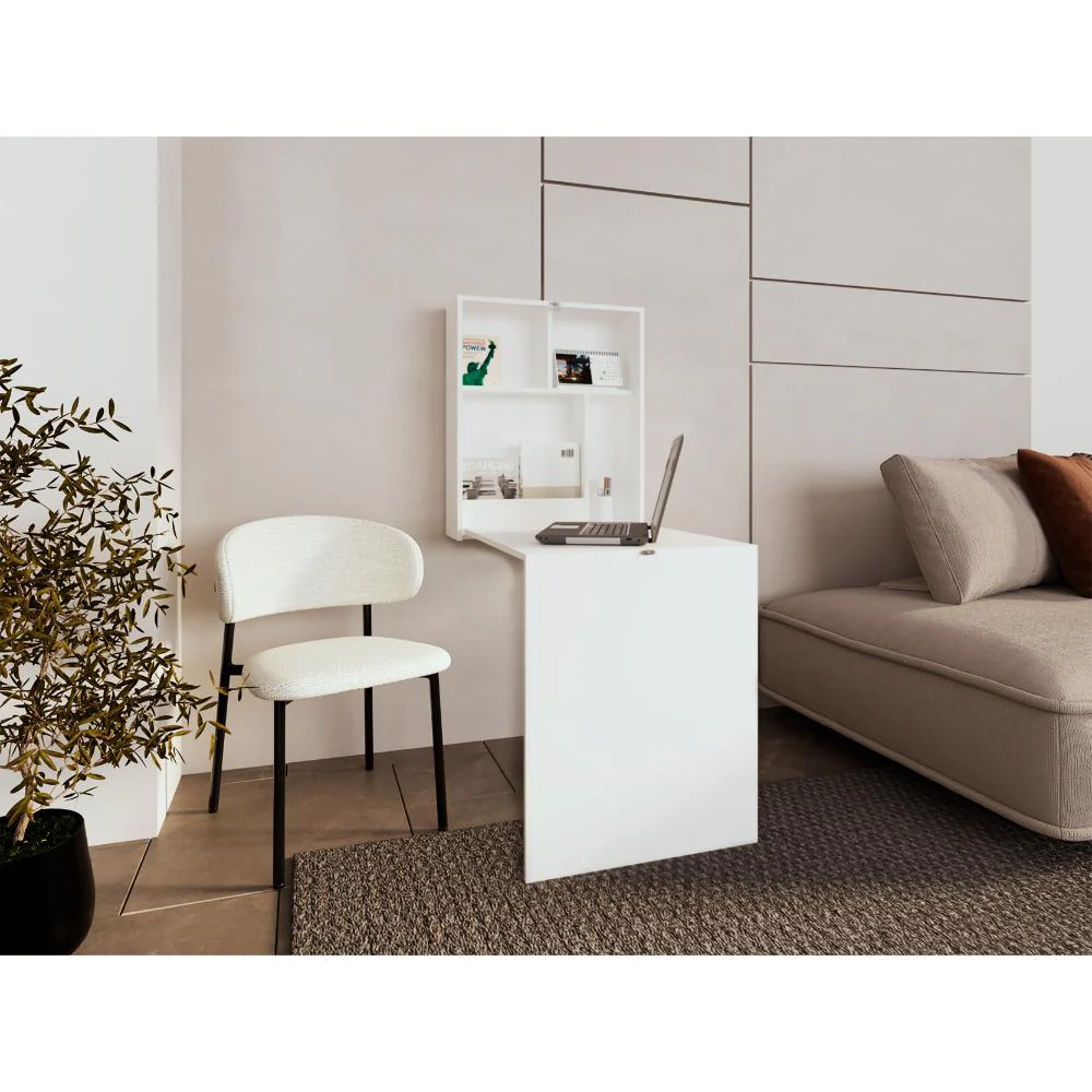 ESCRITORIO PLEGABLE KAPLAN, BLANCO, MODERNO AHORRADOR DE ESPACIO ZF