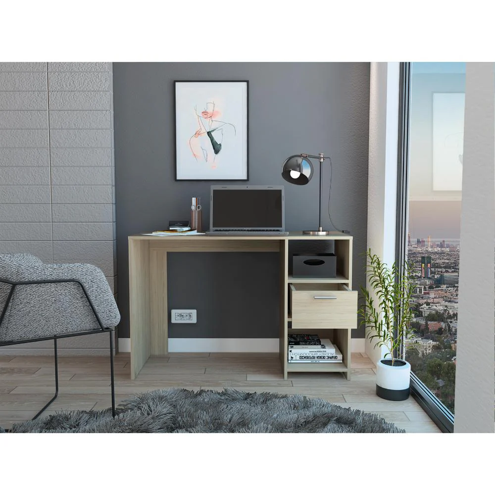 ESCRITORIO TAIRA, BEIGE, CON UN CAJÓN Y DOS ENTREPAÑOS - Image 5