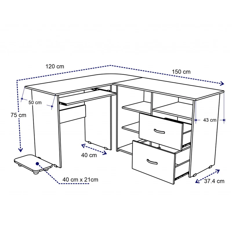 ESCRITORIO TIWO WENGUE 150 X 75 X 120/WENGUE - Image 18