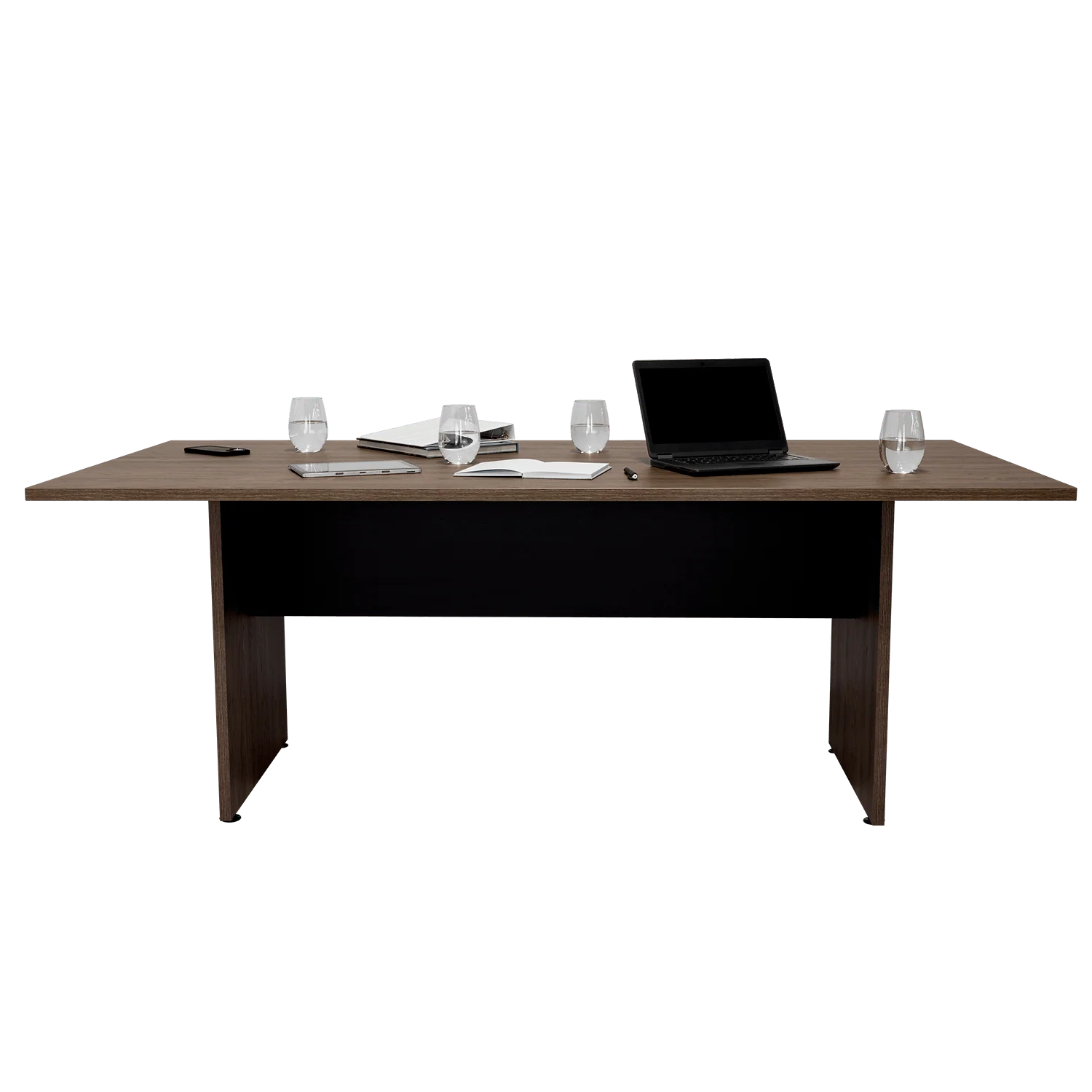 ESCRITORIO TURCO, CHOCOLATE Y WENGUE, CON AMPLIO ESPACIO DE TRABAJO - Image 2