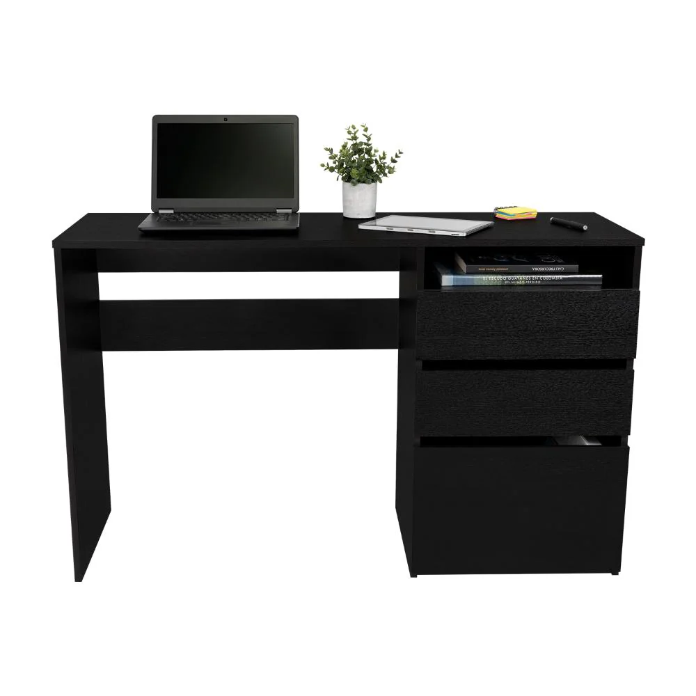 ESCRITORIO VENUS, WENGUE, CON DOS CAJONES MULTIUSOS Y UN CAJÓN ARCHIVADOR ADICIONAL - Image 3