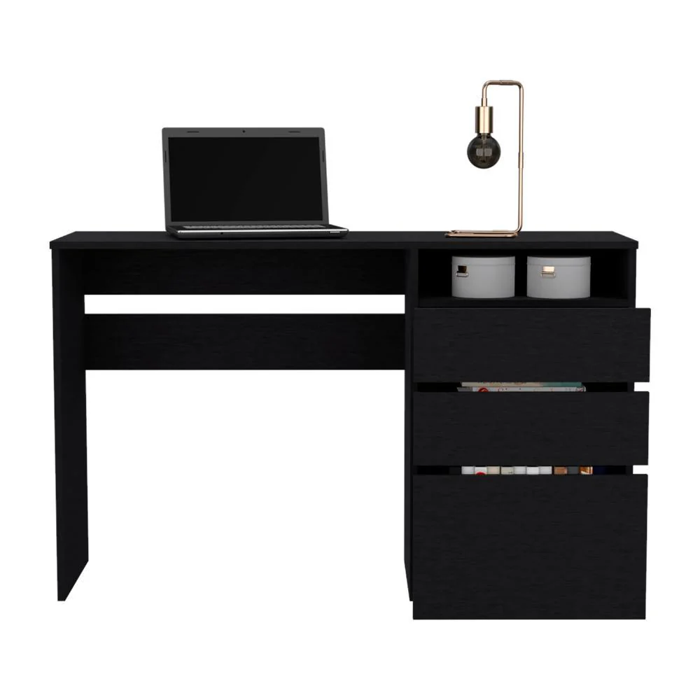 ESCRITORIO VENUS, WENGUE, CON DOS CAJONES MULTIUSOS Y UN CAJÓN ARCHIVADOR ADICIONAL ZF - Image 2