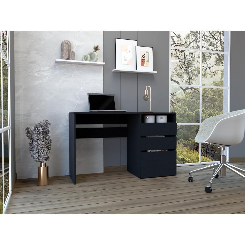 ESCRITORIO VENUS, WENGUE, CON DOS CAJONES MULTIUSOS Y UN CAJÓN ARCHIVADOR ADICIONAL ZF - Image 3