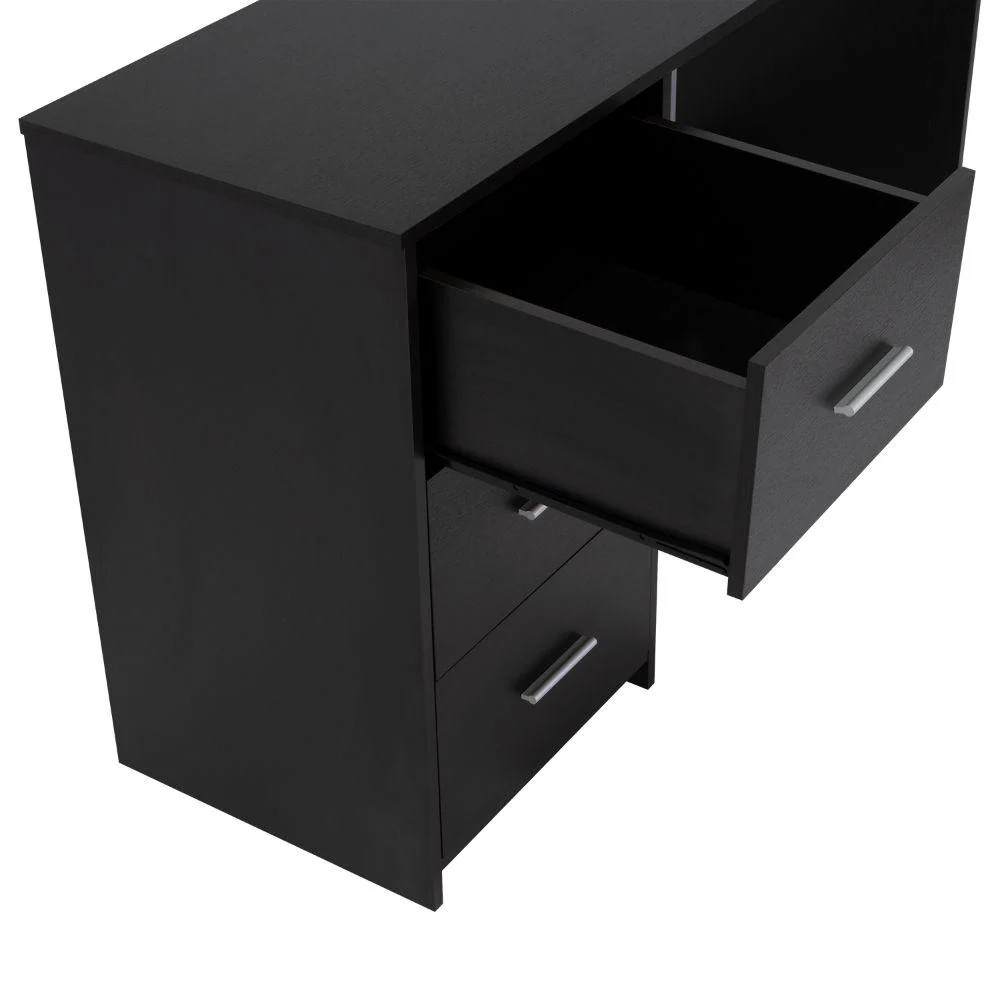 ESCRITORIO ZOELO, WENGUE, CON TRES CAJONERAS MANIJAS METÁLICAS Y AMPLIO ESPACIO DE ALMACENAMIENTO - Image 11