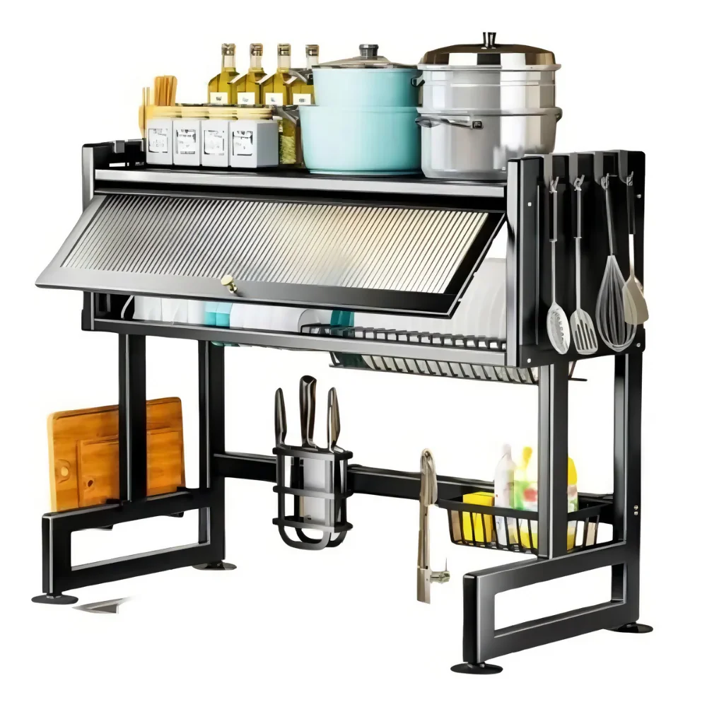 ESCURRIDOR PLATOS COCINA CON GABINETE COLOR NEGRO - Image 5