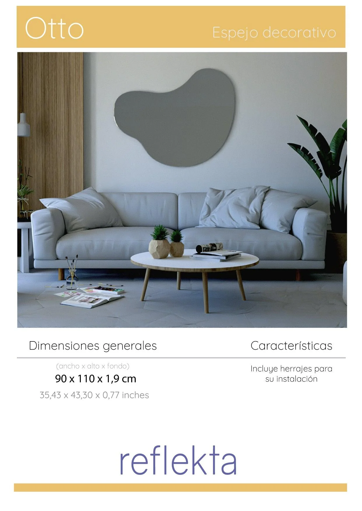 ESPEJO IRREGULAR OTTO, GRIS, DISEÑO MODERNO - Image 7