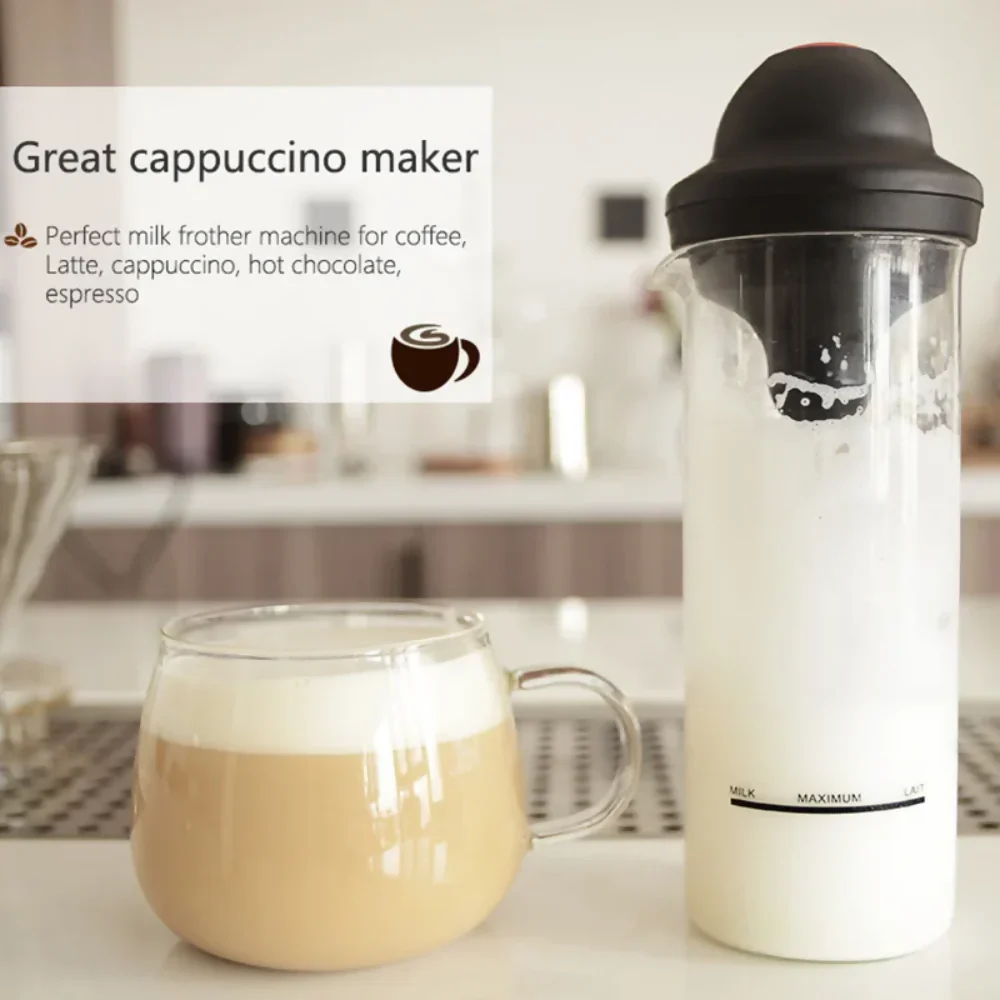 ESPUMADOR BATIDOR PARA LECHE CON VASO DE VIDRIO 450ML - Image 6