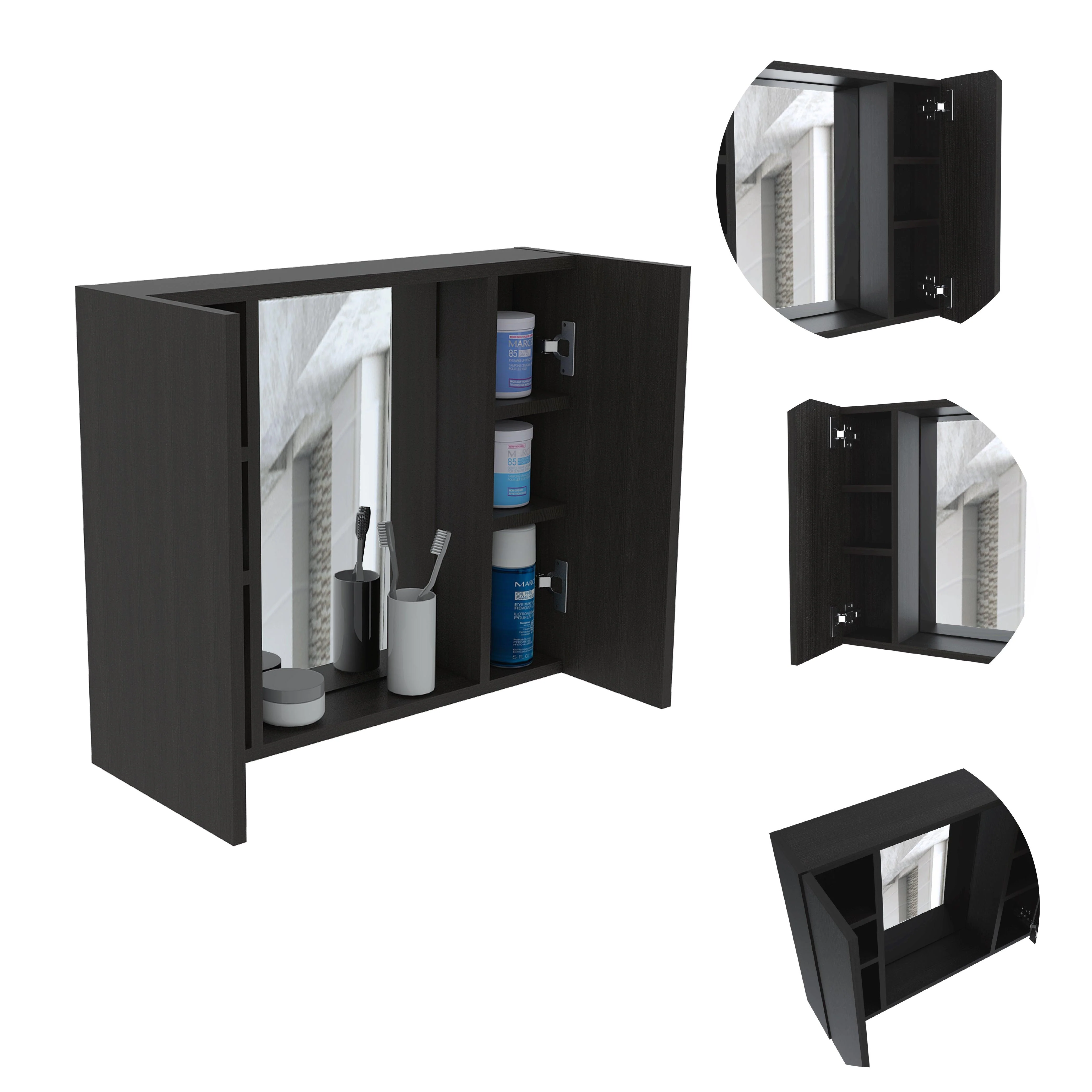 ESTANTERÍA DE BAÑO KOVA, WENGUE, CON CUATRO ENTREPAÑOS ZF - Image 5