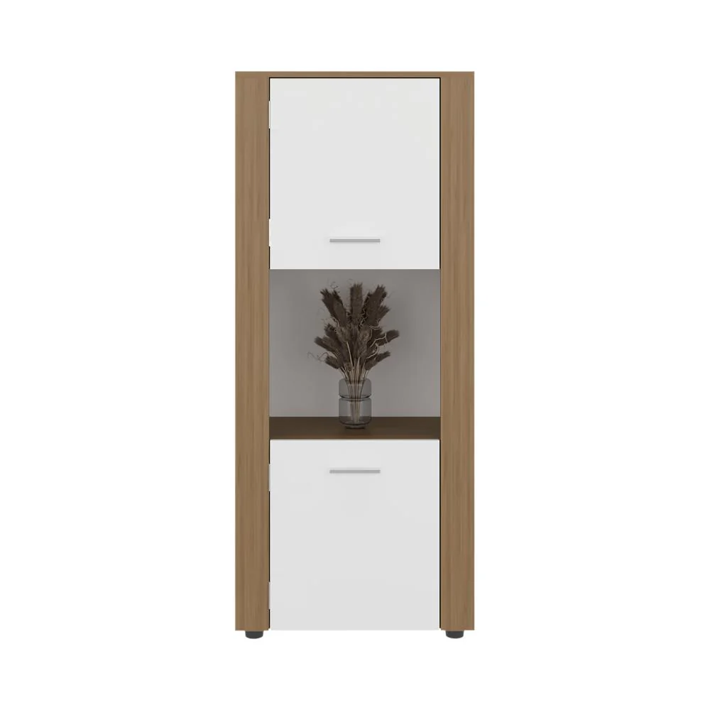 Estanteria Mediana Tonalea, Fresno Europeo, Con dos puertas abatibles y entrepaños ZF - Image 2
