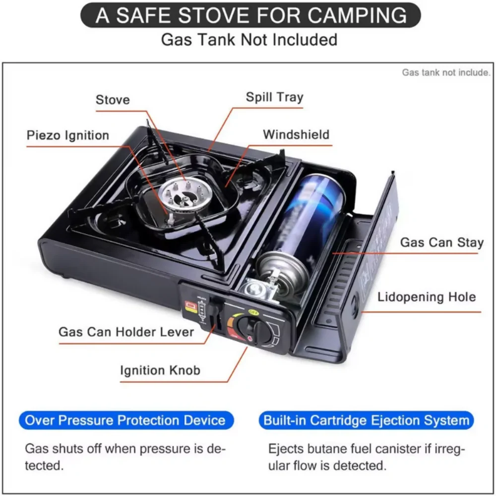 ESTUFA PORTÁTIL CAMPING GAS BUTANO INCLUYE RECARGA - Image 7