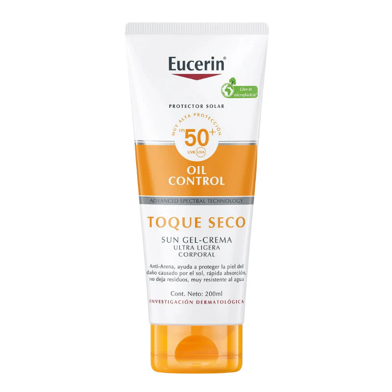 EUCERIN SUN TOQUE SECO CORPORAL GEL CREMA FPS 50+ X 200ML