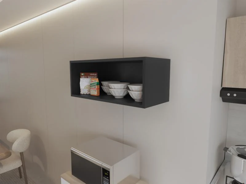 GABINETE AUXILIAR DE COCINA GALAN, WENGUE, CON DISEÑO MODERNO ZF - Image 2