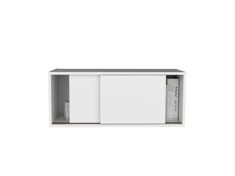 GABINETE AUXILIAR TANIX, BLANCO DUQUEZA, CON PUERTAS CORREDIZAS ZF - Image 2