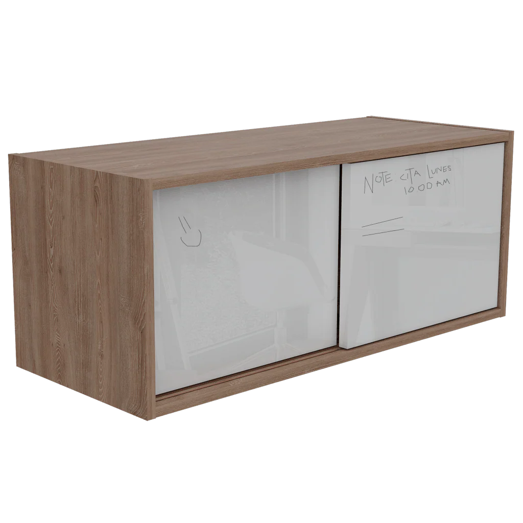 GABINETE AUXILIAR TANIX, MIEL Y BLANCO, CON DOS PUERTAS CORREDIZAS - Image 5