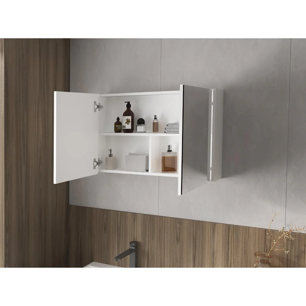 GABINETE DE BAÑO AGNI, BLANCO DUQUEZA, CON DOS PUESTAS Y ESPACIO PARA ALMACENAR OBJETOS ZF - Image 2